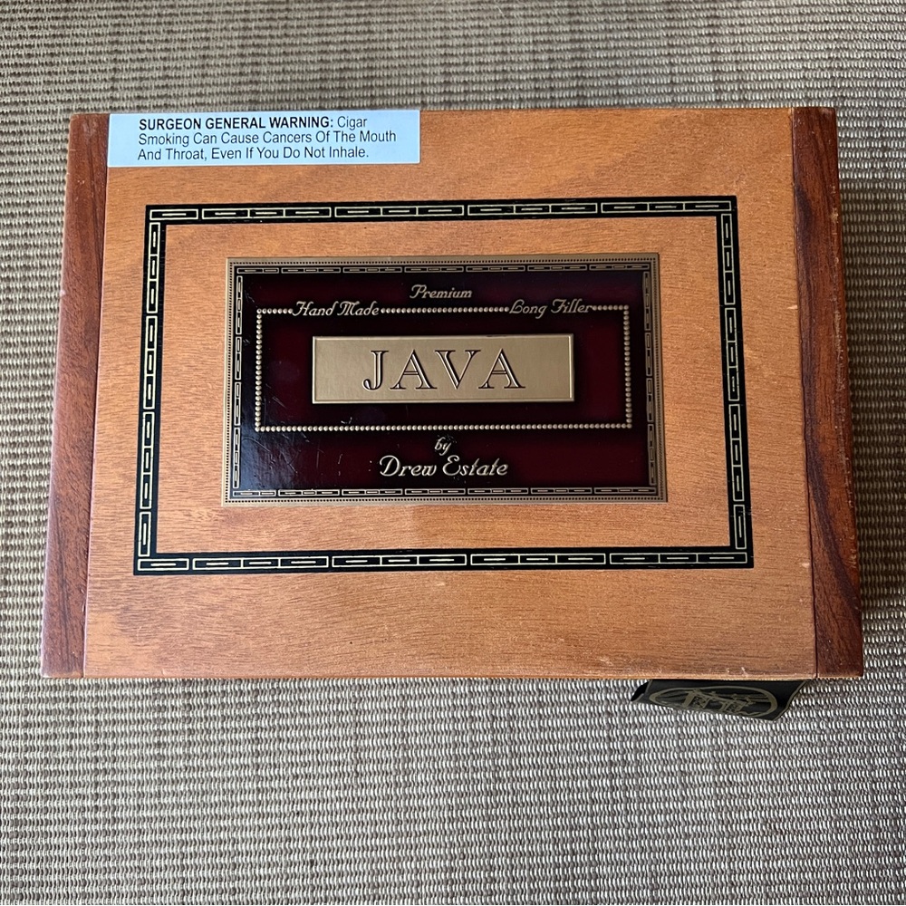 Java by Drew Estate Empty Cigar Box – Java Corona Latte